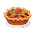 Vector homemade fruit and berry pie for christmas, thanksgiving and all kinds of holidays. Royalty Free Stock Photo