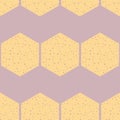 Vector Honey Comb Abstract on Purple seamless pattern background Royalty Free Stock Photo