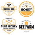 Vector honey vintage logo and icons for honey products, apiary and beekeeping branding and identity