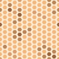 Vector HoneyCombs Abstract in honey yellow and brown seamless pattern background. Royalty Free Stock Photo