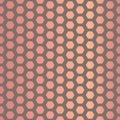Vector HoneyCombs Abstract with Rose Gold Foil effect seamless pattern background. Royalty Free Stock Photo