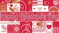 Vector horizontal banner design celebrating Valentine\'s day on the 14th of February
