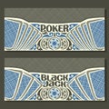 Vector horizontal banners for Black Jack and Poker Royalty Free Stock Photo