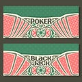 Vector horizontal banners for Black Jack and Poker Royalty Free Stock Photo