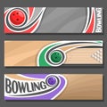 Vector horizontal Banners for Bowling Royalty Free Stock Photo