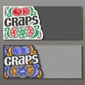 Vector horizontal banners for Craps gamble Royalty Free Stock Photo