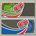 Vector horizontal banners for Craps gamble