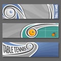 Vector horizontal Banners for Table Tennis