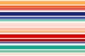 Vector horizontal colorful stripes pattern. Simple seamless background texture, elegant retro color pallettte Royalty Free Stock Photo