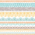 Vector horizontal crochet seamless pattern. Royalty Free Stock Photo