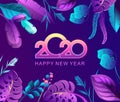 Tropical calendar 2020 vector Royalty Free Stock Photo