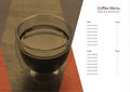 Vector horizontal menu coffee for coffee shop