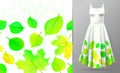 Vector horizontal seamless frame with colorful autumn leaves on a white background. Royalty Free Stock Photo