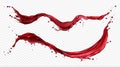 Vector horizontal splash of wine or red juice Royalty Free Stock Photo