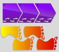 Vector horizontal, vertical steps.