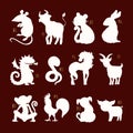 Vector Horoscope animals.