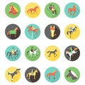 Vector Horse icons set. wild horses