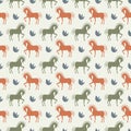 Vector horse seamless pattern background Royalty Free Stock Photo