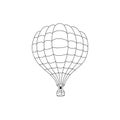 Vector hot air balloon outline drawn