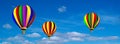 Vector hot air colorful balloon on blue sky