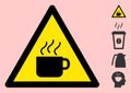 Vector Hot Coffee Warning Triangle Sign Icon Royalty Free Stock Photo