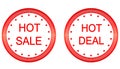 Vector Hot sale, Hot Deal labels. Royalty Free Stock Photo