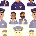 Vector hotel workers personal professional service man and woman job uniform objects hostel manager illustration Royalty Free Stock Photo
