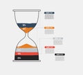 Vector hourglass infographic template. Design business concept for presentation, graph and diagram. Options, parts