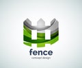 Vector house fence logo template