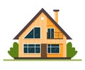 Vector House. Houses exterior vector illustration front view with roof Royalty Free Stock Photo