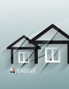 Vector house icon 3d paper design Royalty Free Stock Photo