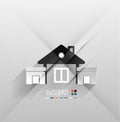 Vector house icon 3d paper design Royalty Free Stock Photo