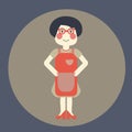 Vector Housewife in glasses in flat style