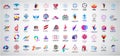 Vector huge set of abstract Logos And Icons. Design identity Elements Collection Isolated. Flat Icons For Business Royalty Free Stock Photo