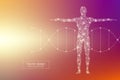 Vector human body with molecules DNA. Medicine, science and technology concept. Royalty Free Stock Photo