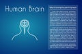 Vector Human Brain Blue Background