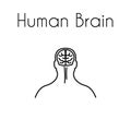 Vector Human Brain Linear Icon