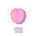 Mental health. Human brain. Vector illustration.