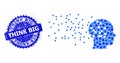 Vector Human Memory Synthesis Mosaic of Small Circles with Rubber Think Big Badge Royalty Free Stock Photo