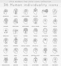 Vector Human mentality personality and individuality features ultra modern outline line icons Royalty Free Stock Photo