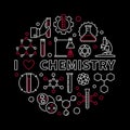 Vector I Love Chemistry modern round illustration in line style