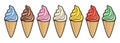 Vector ice cream cones