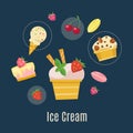 Vector ice cream infographic summer food design.