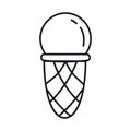 Vector ice cream in line style isolated