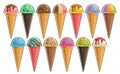 Vector Ice Cream Set Royalty Free Stock Photo