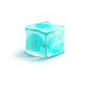 Vector ice cube icon.