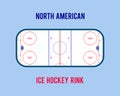 Vector ice hockey rink isolated on the white background. Top view illustration. Royalty Free Stock Photo