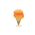 Vector icecream cone with orange cream Royalty Free Stock Photo