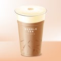 Vector Iced Milk Top, Cover or Cap Taiwanese Bubble Tea