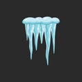 Vector icicle illustration in cartoon style. Snow and ice frame. Royalty Free Stock Photo